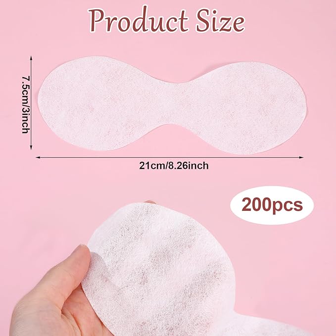 200 Sheets Disposable Facial Eye Mask Paper Non-Woven Eye Care Cotton Eye Pads Cosmetic Eye Patches Spa Eye Covers Beauty Sheets for Skincare Moisture Retention Makeup Prep DIY