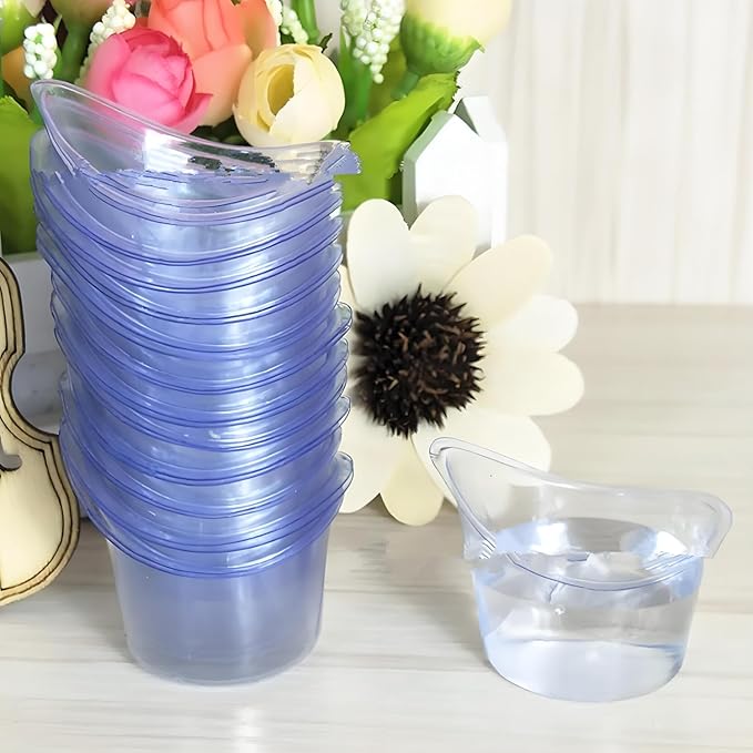 YouU Non Sterile Eye Wash Cups Portable Disposable Measuring Cup 5ml/8ml Eye Flush Cleaning Cups Vials for Storage or First Aid Kit Use (50 pcs/Plastic)