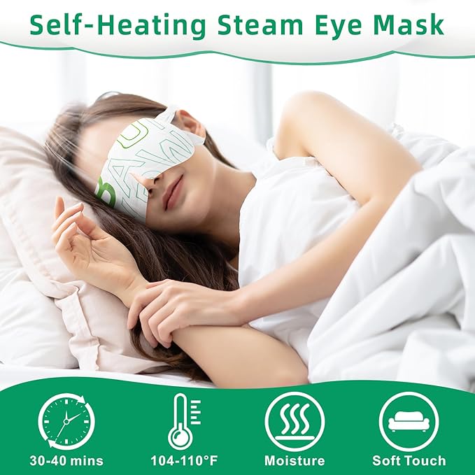 12 Packs Self Heating Eye Masks for Dry Eyes Mothers Day Gifts for Mom Disposable Heated Eye Mask Warm Compress Sleep Mask Stress Relief Travel Ready Relaxation Unscented