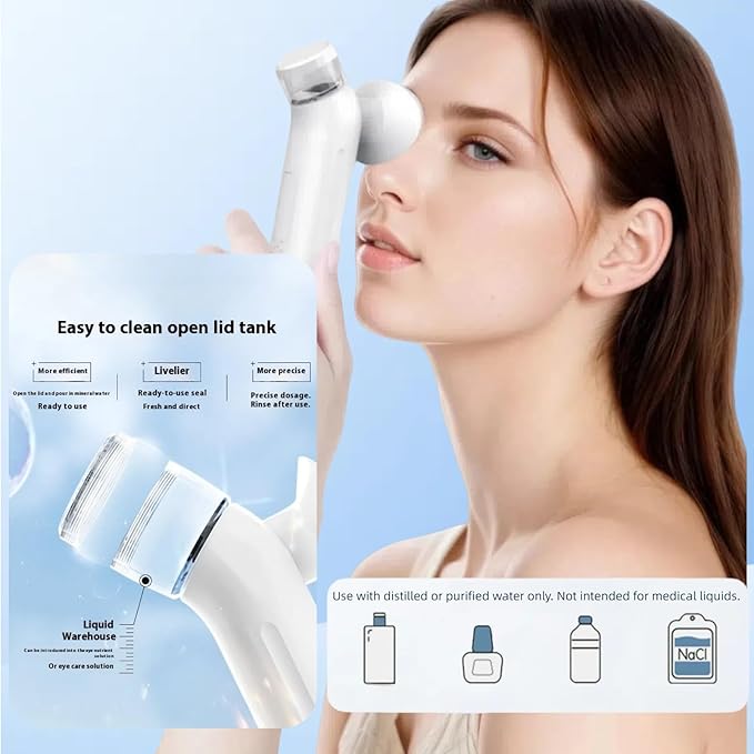 Portable Eye Mist Steam Sprayer, Type-C Rechargeable Nano Mist Sprayer & Mister, Personal Humidifier, Facial Steamer, Portable Nebulizer for Skincare, Desk, Travel Use