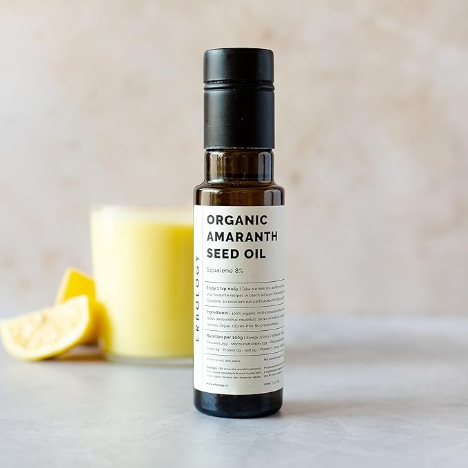 Erbology Organic Amaranth Oil 3.4 fl oz - Cold-Pressed - Rich in Squalene (8%) and Vitamin E (580% RI) - Regenerate and Nourish - No Additives or Preservatives - Sustainably Sourced - Vegan - GMO-Free