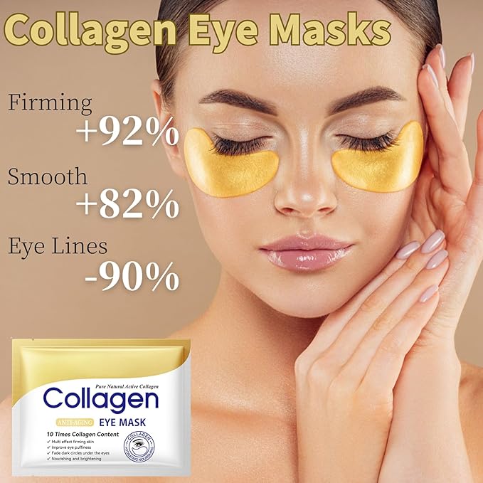 Collagen Eye Cream Anti Aging & 7PCS Eye Masks - eye Cream for Puffiness and Bags Under Eyes - Under eye cream for Da-rk Cir-cl-es - Nourishing & Firming Eye Mask - Eye Bags Treatment for Women