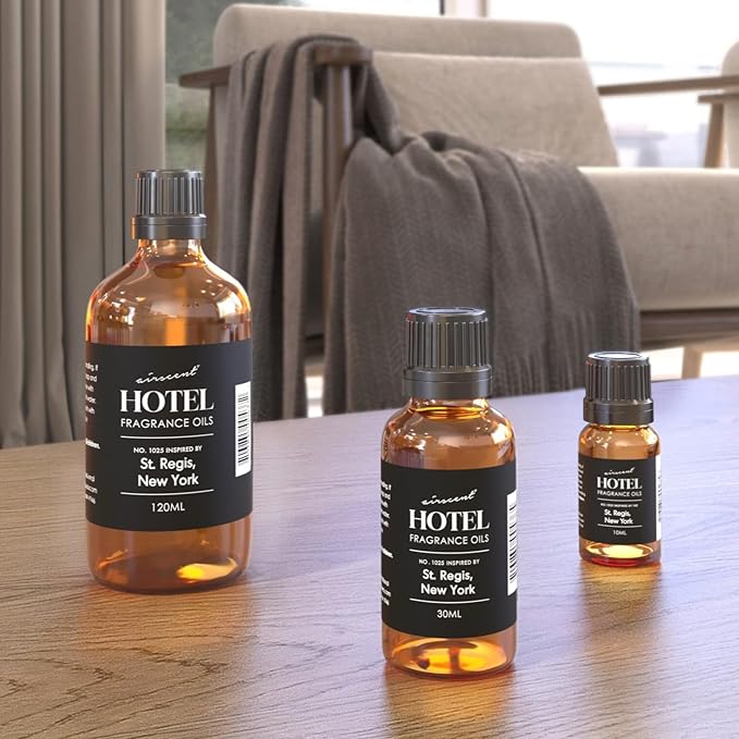 AirScent Hotel Diffuser Oil Inspired by The St. Regis Hotel Scent - Premium Fragrance Oil No. 1025 for Ultrasonic and Waterless Diffusers and Crafting - 120 mL, 4 fl oz Glass Bottle with Dropper