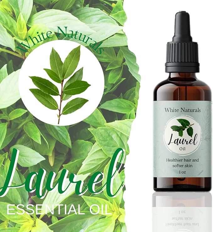 Organic Laurel Leaf Essential Oil, 100% Pure Therapeutic Grade Undiluted Natural/Homeopathic Aromatherapy Scented Bay Essential Oil for Diffuser, Vegan Cruelty-Free 1 oz by White Naturals