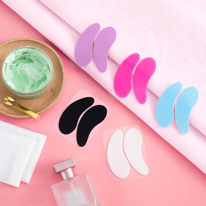 10 PCS Silicone Eye Patches Reusable, Under Eye Patches, Eye Mask for Skin Care for Reduce Wrinkles, Fine Lines and Eye Bags - Blue, Purple, White, Pink, Black - 5 Pairs