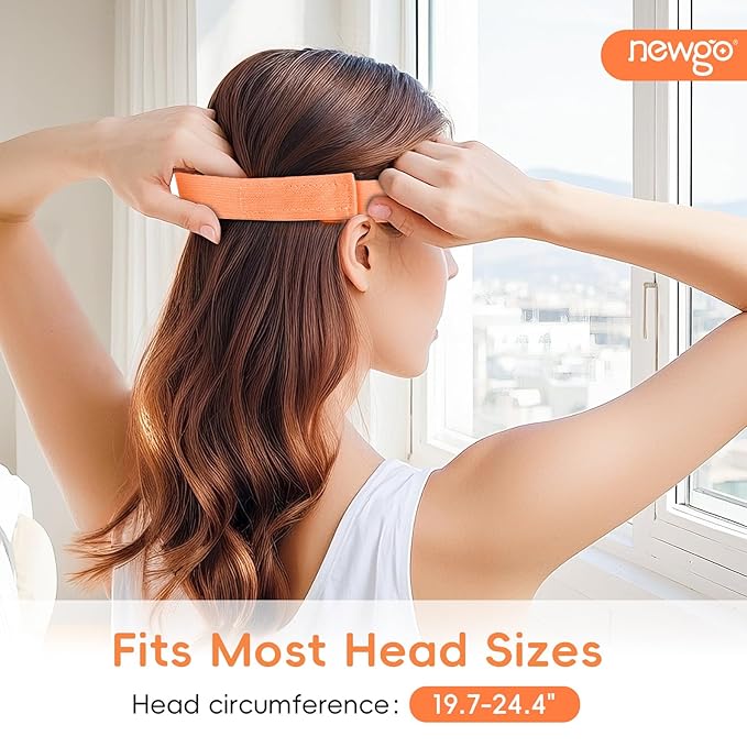 NEWGO Cooling Eye Mask for Puffy Eyes, Cold Eye Mask Eye Ice Pack for After Eyes Surgery, Tension Stress Relief, Itchy Eyes, Headaches, Dark Circles - Orange