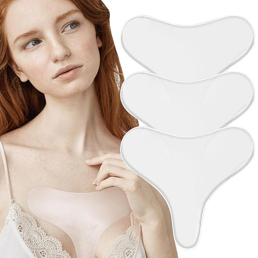 Reusable Wrinkle Patches - Silicone Fusion Treatment Forehead Patches for Brow Lift, Wrinkle Smoothers, Reduce Frown Lines & Face Lift - 3 Pack (Chest)