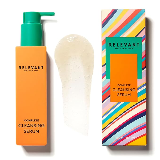 RELEVANT Hydrating Face Wash Serum - Daily Facial Cleanser & Makeup Remover Face Wash - Lightweight, pH-Balanced, Anti-Aging, Collagen-Boosting, Gentle Exfoliating - Vegan & Cruelty-Free Skin Care
