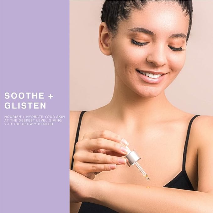 Lavender Multi-Use Oil for Face, Body and Hair - Organic Blend of Apricot, Vitamin E, Fractionated Coconut and Sweet Almond Oil Moisturizer for Dry Skin, Scalp and Nails - 4 Fl Oz