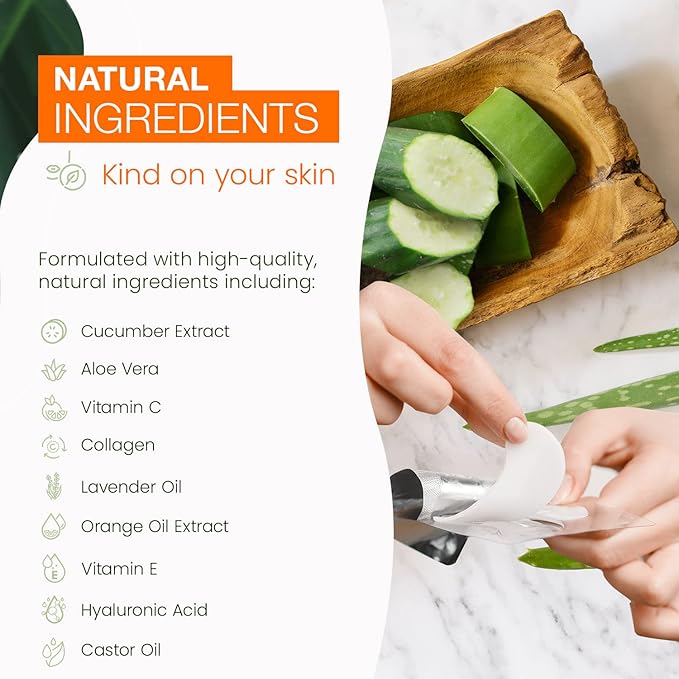 Cucumber & Aloe Under Eye Patches - Soothing, Anti-Aging, Cooling, Hydrating, Dermatologist Tested, Cruelty Free Korean Skin Care For All Skin Types - 25 Pairs (5 Pack)