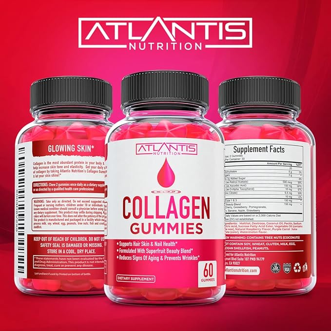 Atlantis Nutrition Hormonal Balance PMS Relief 60 Gummies + Collagen 60 Gummies