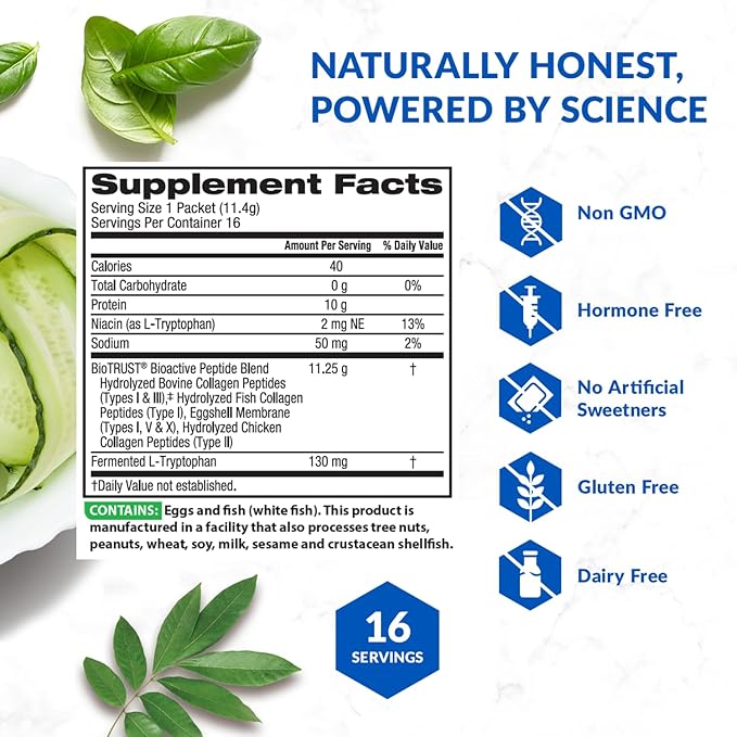 BioTrust Ageless Multi Collagen Peptides Powder – Types I, II, III, V, X – Unflavored Collagen Powder for Women & Men – Hydrolyzed Protein– Grass Fed Beef, Fish, Chicken, Eggshell Membrane(16 packets)