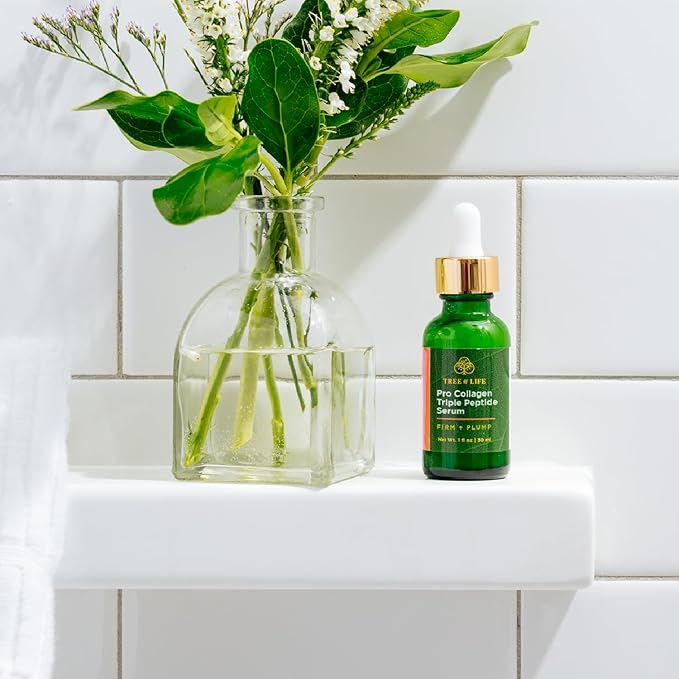 Tree of Life Beauty Hydrating Facial Serum - Pro Collagen Peptides with Argireline & Replexium - Anti Aging & Wrinkle Reduction - Dermatologist-Tested - 1 Fl Oz