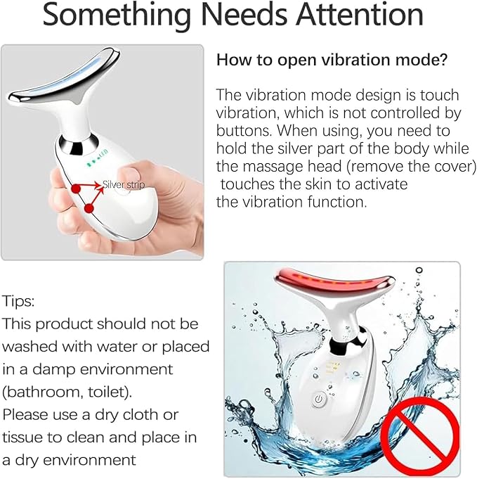 7-Color LED Facial Massager for Skin Care – Portable Multifunctional Face Massager Tool with Heat & Vibration, Anti-Aging & Wrinkle Reduction, Glossy White