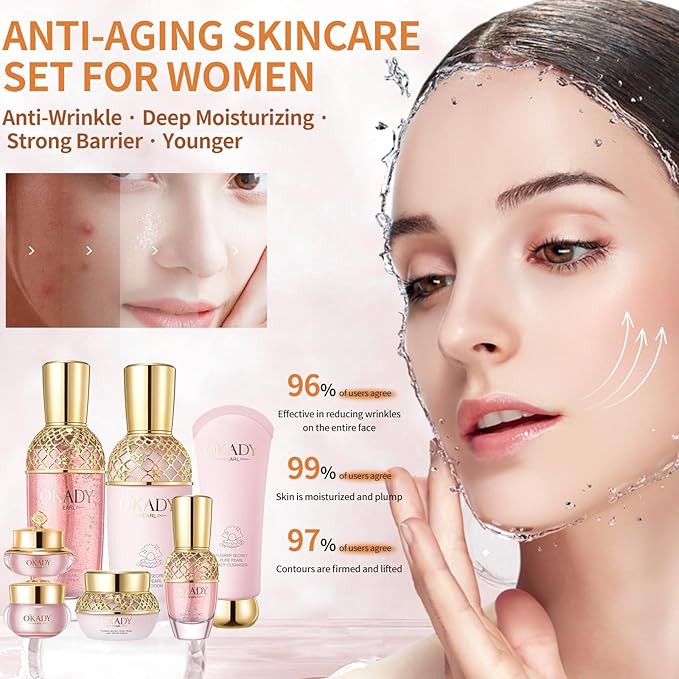 7-In-1 Anti-Aging Skin Care Set For Women Skincare Set Gift Set Birthday Gift Mother's Day Gift Valentine's Day Gift