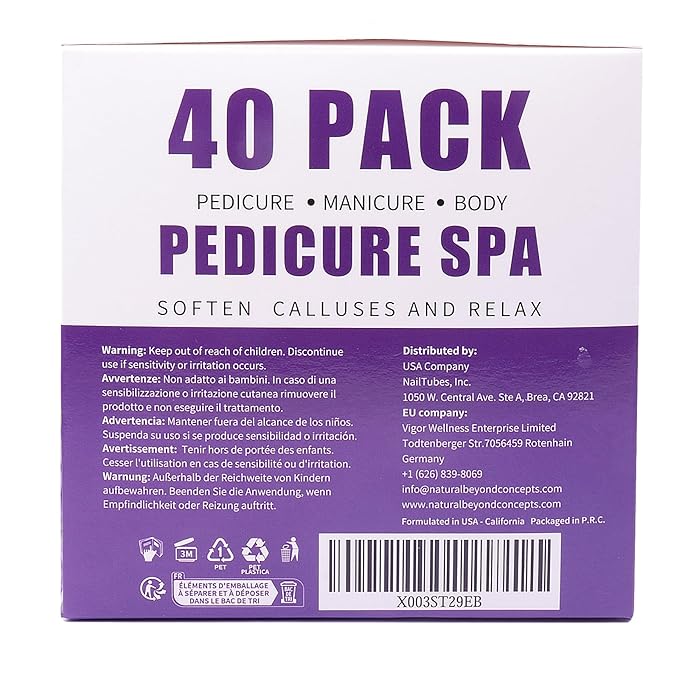 40 PCS Foot Soak, Pedicure Kit Foot Soak Set With Bubble Salt, Sugar Scrub, Massage Mask, Massage Lotion In a Box 4 Step Foot Spa Kit For Dry Cracked Feet, Tired Feet,10 Set Lavender