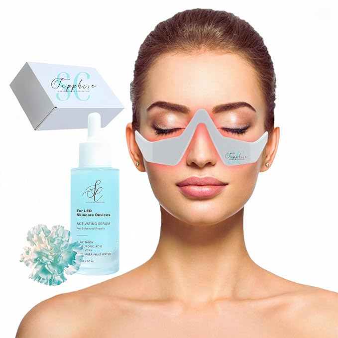 Skin Care Red Light Therapy Glasses Specifically for Dark Circles and Under Eye Bags - Intense Microcurrent Eye Masks for Dark Circles and Puffiness - Anti Aging Brightening Glasses [1pair]