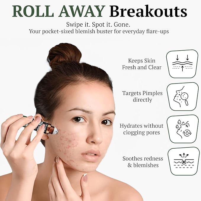 Fiora Naturals Tea Tree Oil Roll On - 100% Natural Tea Tree Essential Oil for Skin, Face, Acne, Nails, Cuticles, Scalp & Aromatherapy Wellness