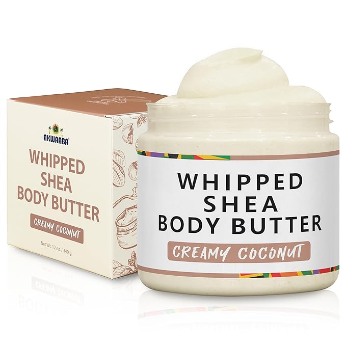 AKWAABA (New Whipped Shea Butter (Creamy Coconut Scent) 12oz