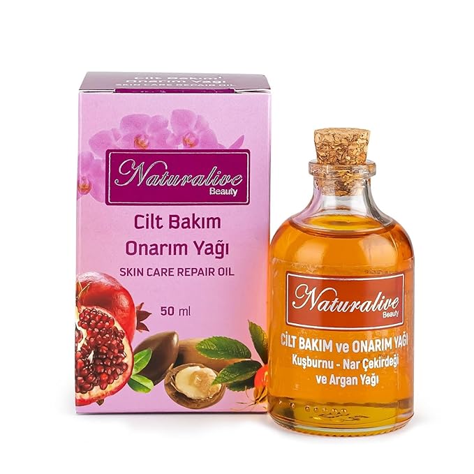 Natural Skin Repair Oil - Moisturizing, Repairing & Revitalizing - With Rosehip, Pomegranate Seed & Argan Oils - Vegan, Chemical-Free - 50ml | 1.69 fl oz