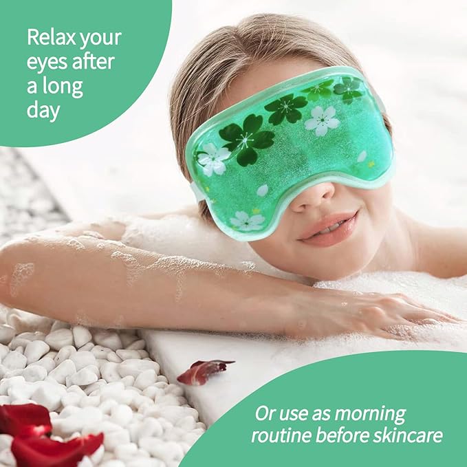 ZNCUETD Ice Eye Mask Gel - 2 Packs Reusable Cold Compress for Dark Circles, Puffiness, Dry Eyes, Migraine, Stress Relief - Cooling Ice Pack
