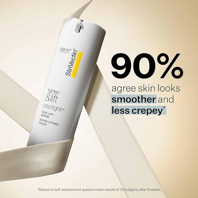 StriVectin Tighten and Lift Peptight Face Lift Serum with Tightening and Brightening Peptides for Wrinkles, Under Eye Bags and Puffiness, 30 mL