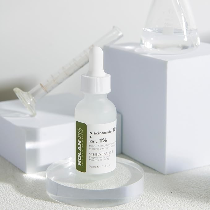 ROLANYIN Niacinamide 10% + Zinc 1% Facial Serum for Oil Control and Pore Minimizing Blemish Treatment Hydrating Soothing Anti Aging and Nourishing Formula Skin Care