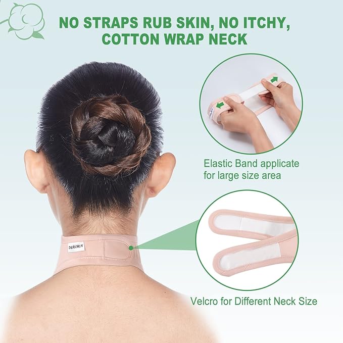 Castor Oil Pack, DEROWN Caster Oil Packs Wrap for Neck, Less Mess Made of Organic Cotton Flannel & Waterproof PUL, Reusable Massage Castor Oil Pack Kit with Anti Oil Leak Design (Oil Not Included)