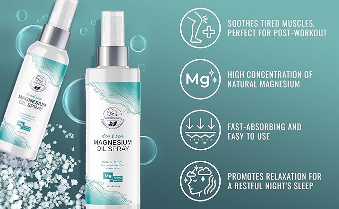 Natural Elephant Dead Sea Magnesium Oil Spray for Topical Use | 100% Pure | 4 fl oz (120ml)| Promotes Relaxation and Well-Being