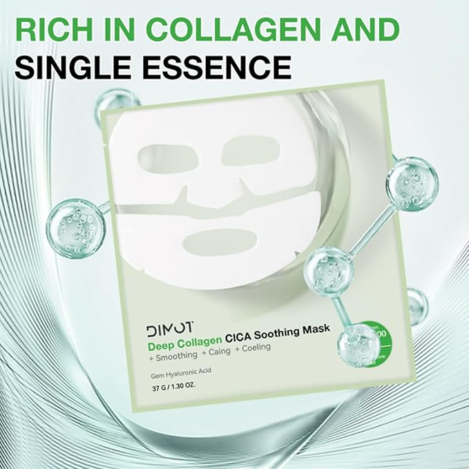 4 PACK Deep Collagen Overnight Mask, Bio-collagen Face Hydrogel Mask Korean Skincare Facial sheet masks for lifting, firming, and Elasticity Improvement (CICA Shooting Mask)