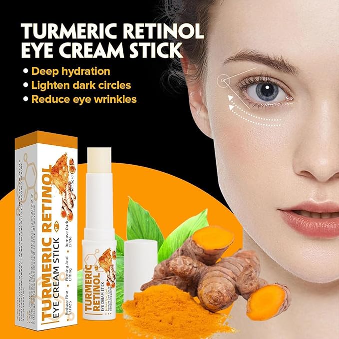 Turmeric Retinol Eye Cream Stick,Lumibalm for Under Eye Bags,Lumistick Eye Turmeric Retinol,Anti Aging Eye Balm Stick Hydrating (2pcs)