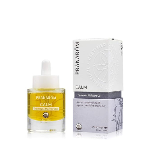 Pranarom - Calm Treatment Moisture Oil (1oz / 30ml) - 100% Pure & Natural Essential Oil Moisturizing Oil for Sensitive Skin Treatment & Nourishment