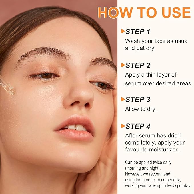 Premium 20% Vitamin C Serum For Face with Hyaluronic Acid, Retinol & Amino Acids - Boost Skin Collagen,Hydrate & Plump Skin, Anti Aging & Wrinkle Facial Serum (4 Fl Oz (Pack of 1))