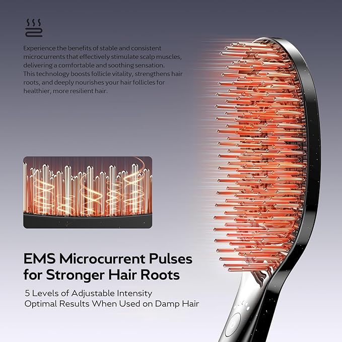 Microcurrent Massage Comb, Professional Stainless Steel Massage Comb for Hair Treatment, Advanced Scalp Care Brush with 144 Teeth for Hair Styling Promote Hair Growth, Suitable for Men & Women