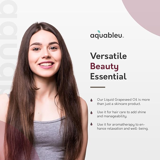 Premium Grapeseed Oil - 100% Pure and All-Natural - Hydrating and Silky Smooth - Moisturing, for Clean and Healthy Skin, and Strong Hair - Cold Pressed - 8 oz