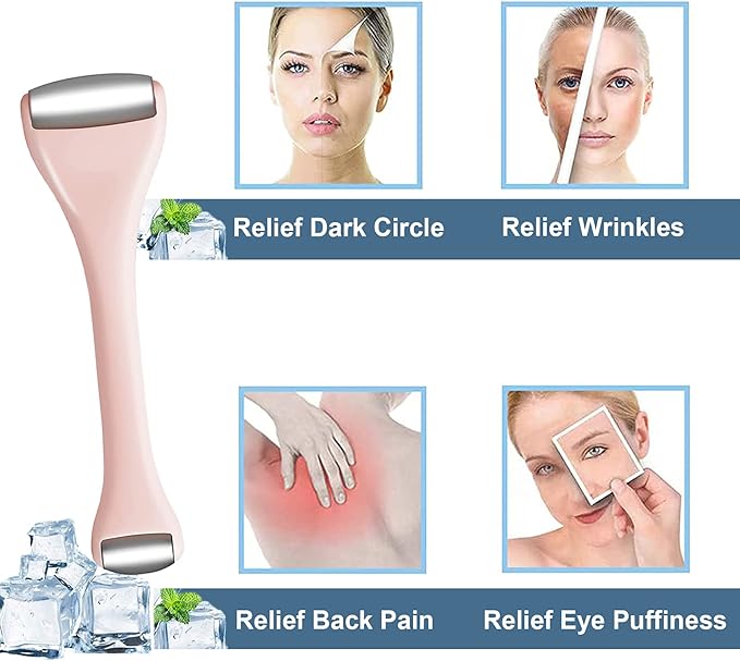 Mini Eye Ice Roller for Eye Puffiness, Facial Ice Roller and Mini Eye Roller 2 In 1, Eye Massager for Migraine Relief, Tighten Pores, Pain Relief, Reduce Wrinkle Puffy