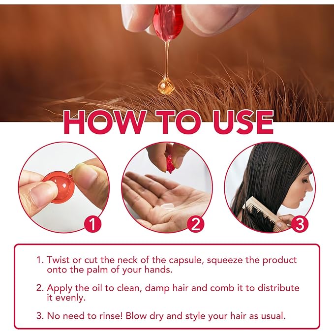 Hair Vitamin Serum Oil Capsule,Hair Treatment Serum with Vitamins A C E Pro B5 and Argan Macadamia Avocado Oils,No Rinse,and Safe for All Hair,For Men & Women(40PC)