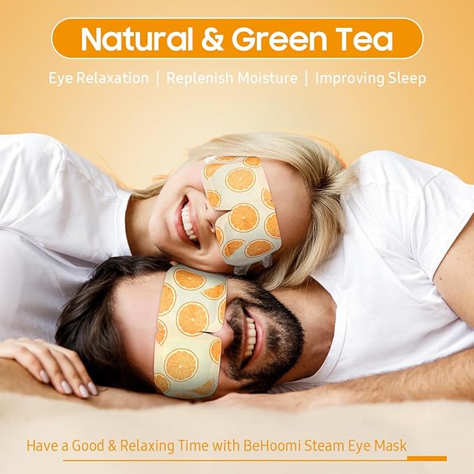 30Packs Steam Eye Mask, Heated Eye Mask Warm Compress for Eyes, Self Heating Warm Eye Masks Disposable Steam Mask for Home Sleep, Spa, Travel Essentials & Relaxation Gifts (Sweet Orange)