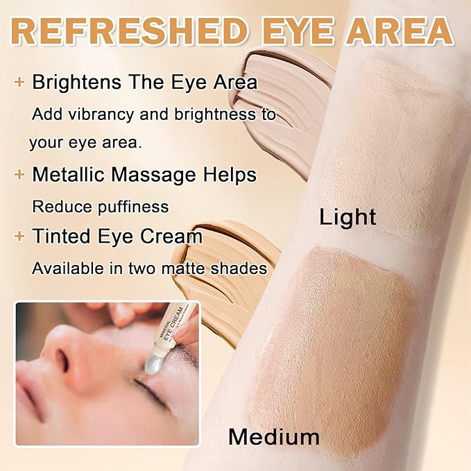 CAHIUYOA Mineral Sun Screen Eye Cream Under Eye Cream for Dark Circles and Fine Lines Travel Size Mineral Eye Cream - 01 Light