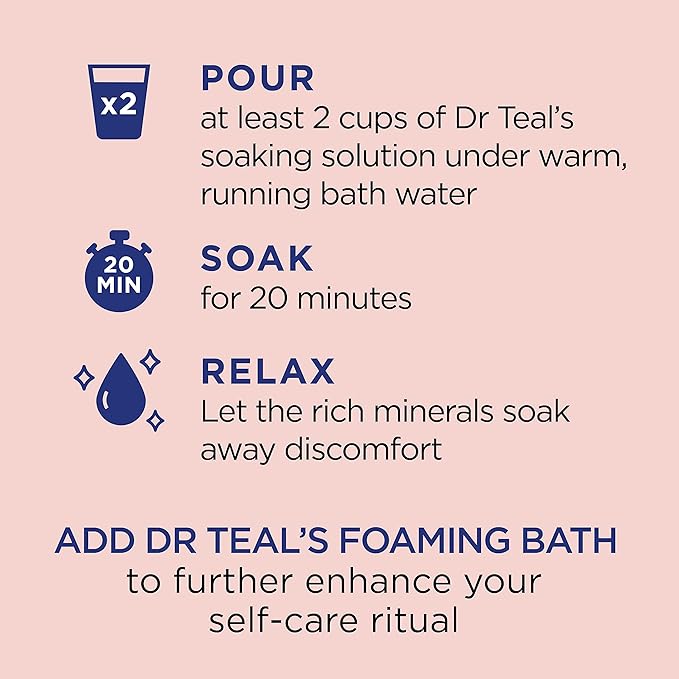 Dr Teal's Pure Epsom Salt Soak, Wellness Therapy with Rosemary & Mint, 3 lbs (Pack of 4)