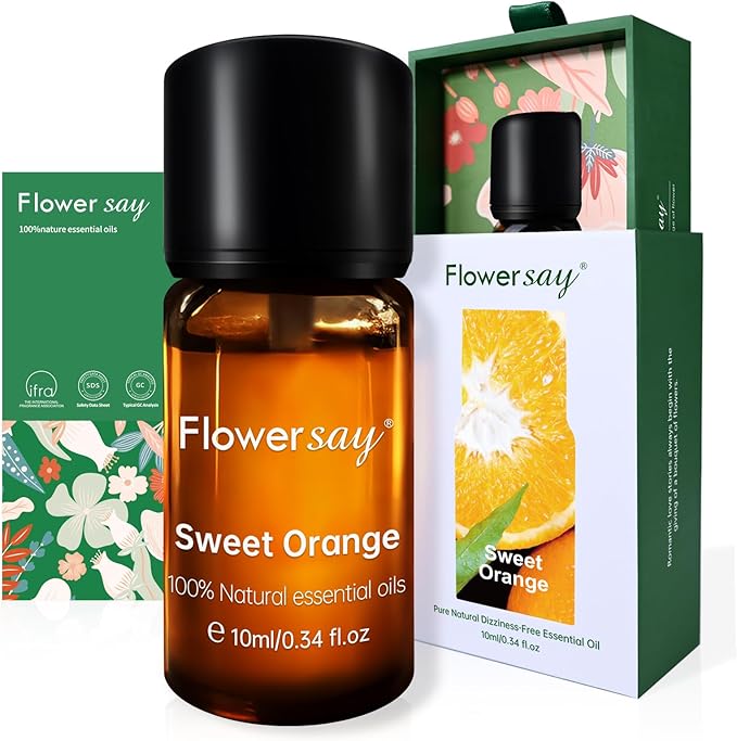 Sweet Orange Essential Oil - 100% Pure Natural MAX Undiluted Premium Therapeutic Grade Essential Oils for Diffuser/Skin Care/Massage/Hair/Toenails - 0.34Oz（10Ml）