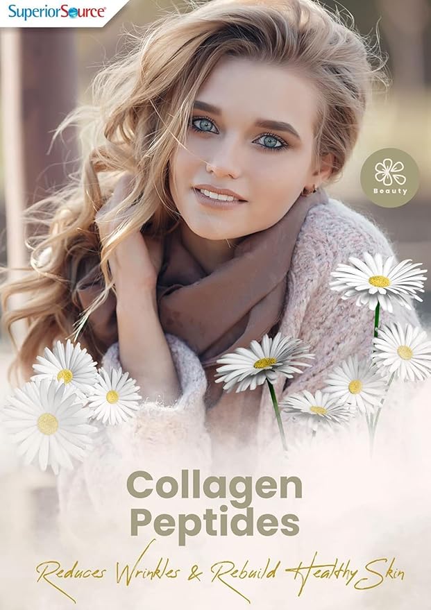 Superior Source Collagen Peptides Hydrolyzed Collagen - from Grass-Fed Cows - Supports Healthy Hair, Skin, Nails, Ligaments & Tendons - Gluten-Free & Dairy-Free - Unflavored, 12.7 oz