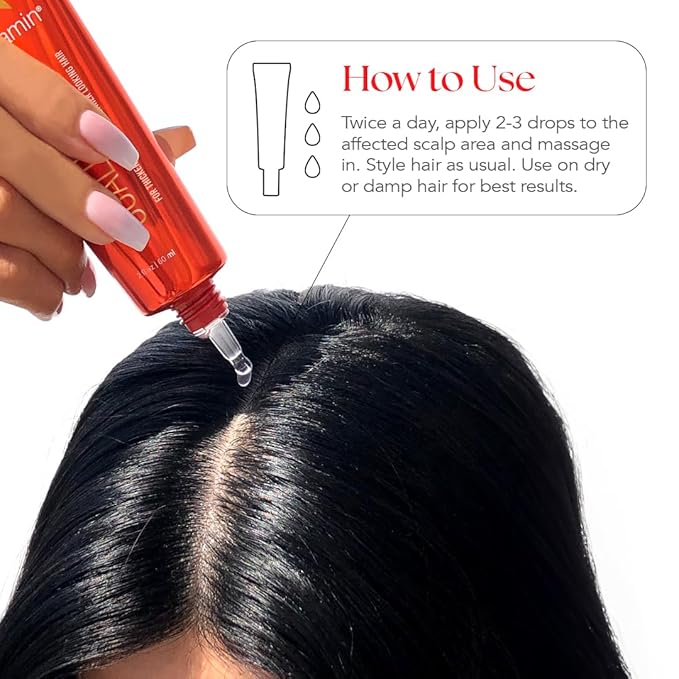 HAIRtamin Scalp Serum Natural Hair Growth Thickening Treatment | Made in USA | Helps Increase Hair Thickness and Aids Against Hair Thinning and Hair Fall Out | Moisturizes and Soothes Dry Itchy Scalp