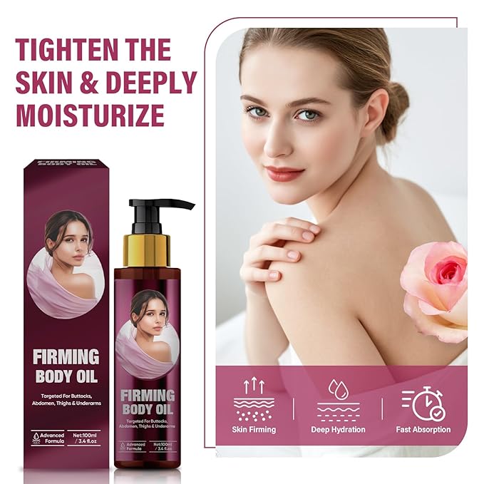 Yakitoko Body Firming Oil, Hydrating and Firming Skin Oil for Arms, Chest, Thighs and Tums, Gentle Formula, Quick Absorption, Suitable for Full Body Use