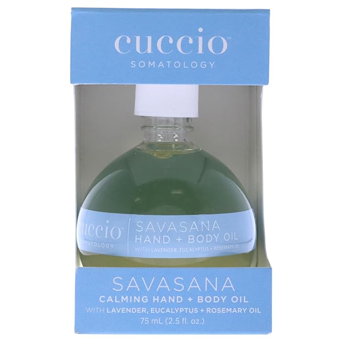 Savasana Calming Hand and Body Oil - Intensely Moisturizing And Hydrating Blend - Made With Lavender, Eucalyptus, And Rosemary Oils - Soothe Your Mind And Nourish Your Body - 2.5 Oz