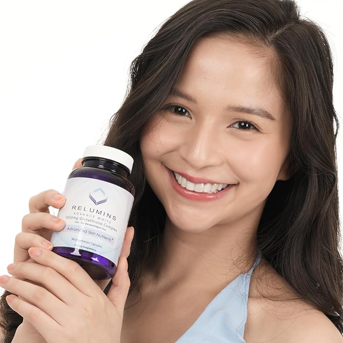 Relumins L-Glutathione Complex 1650mg - Antioxidant Support with Alpha Lipoic Acid, NAC, L-Methionine, Vitamin E - Halal & cGMP Certified, Skin Health Supplement - 90 Vegetarian Capsules x 5 Bottles