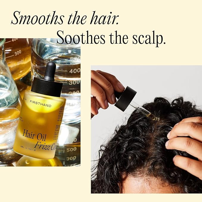 Firsthand Supply Hair Oil Frizz Control and Shine - Lightweight Oil - Clean & Non-toxic Hair Care Ingredients - With Argan Oil and Plant Based Keratin - 1.7oz (50ml)