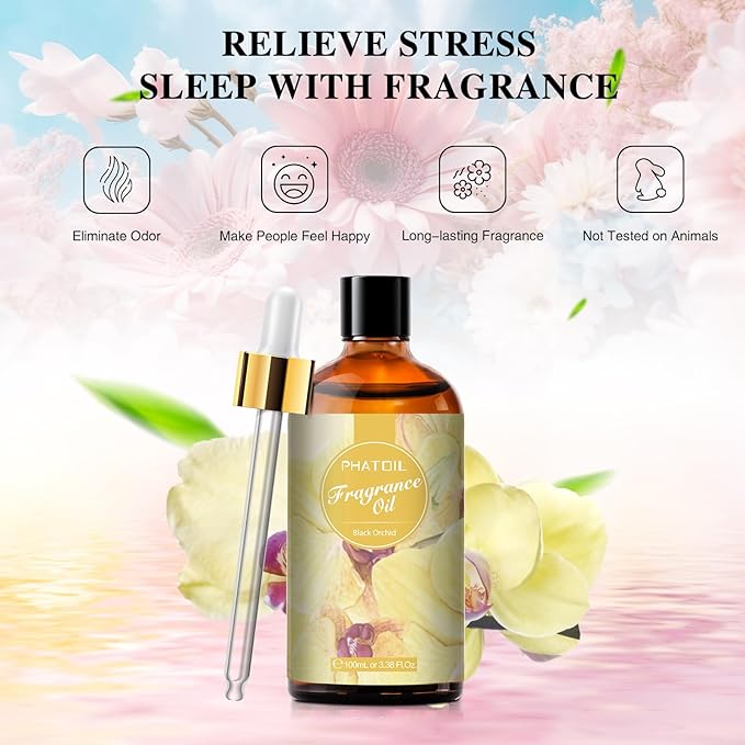 3.38FL.OZ Black Orchid Fragrance Oils for Aromatherapy, Essential Oils for Diffusers for Home, Perfect for Diffuser, DIY Candle and Soap Making, DIY Scented Products - 100ml