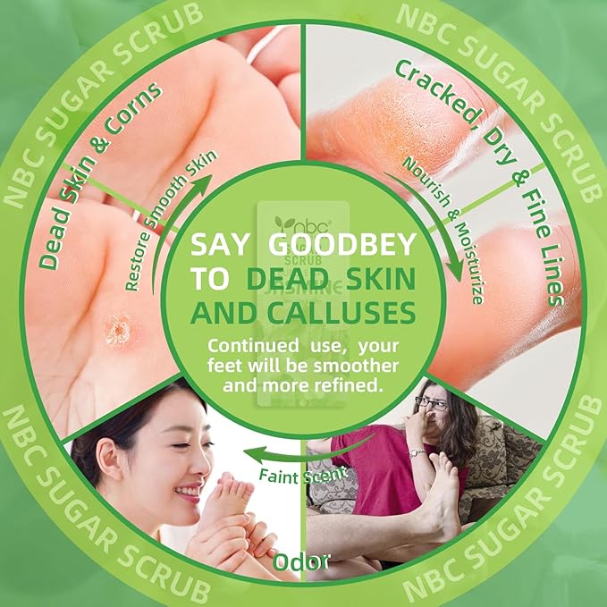 Foot Exfoliating Scrub, Sugar Scrub, Dead Skin Remover for Feet, Individually Packaged Foot Scrub Smooths, Hydrates, Detoxifies Tired and Dry Cracked Feet 16 Packs per Box, Jasmine