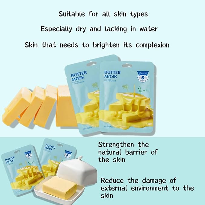 10-Piece Butter Moisturizing & Nourishing Mask Set - Essential Skincare for Men and Women (COLOR-5)